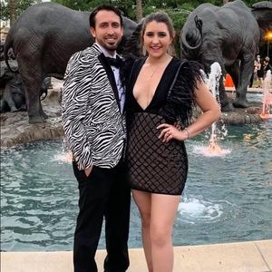 Bandage Sequin Feather Dress